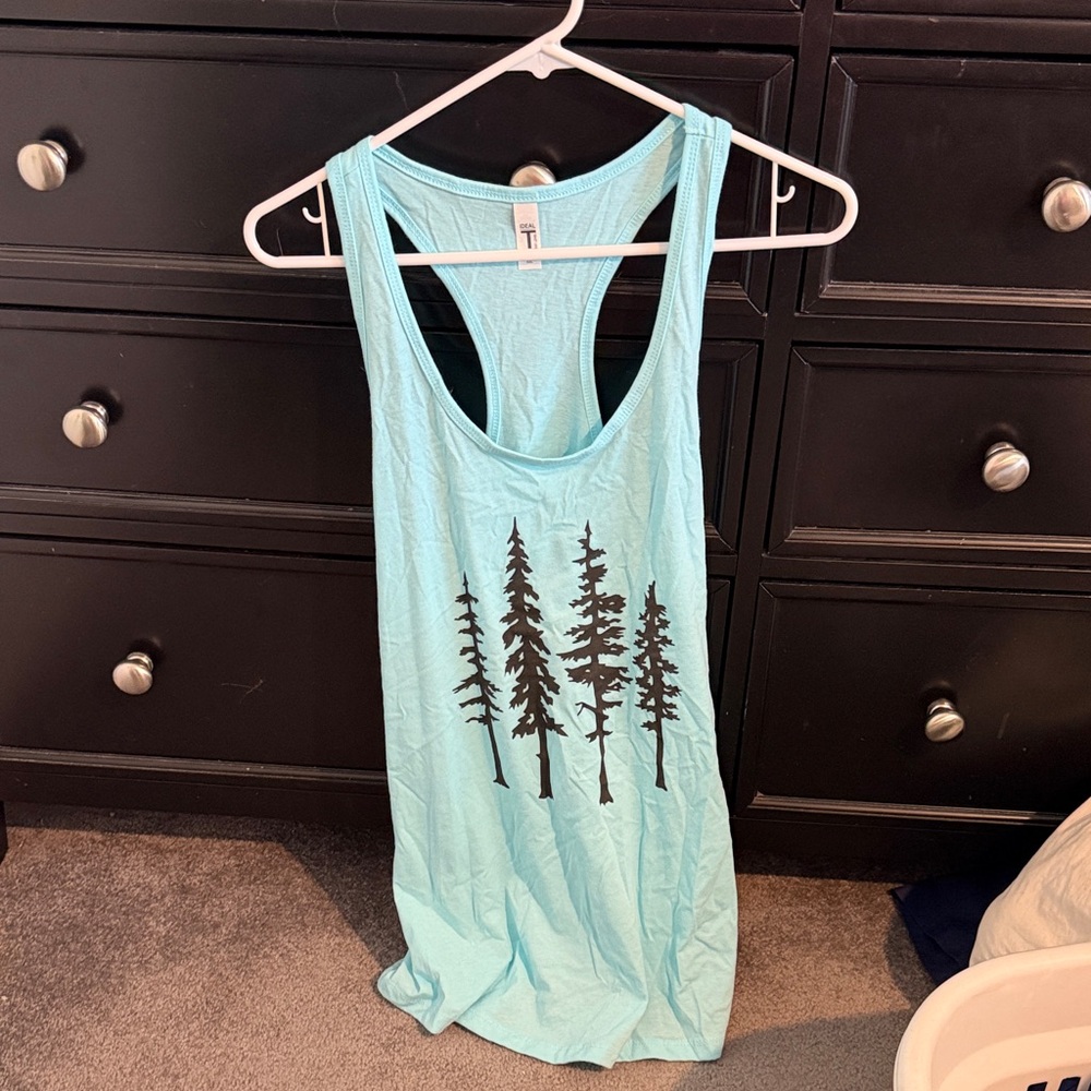 Women's Blue Tree Print Tank Top